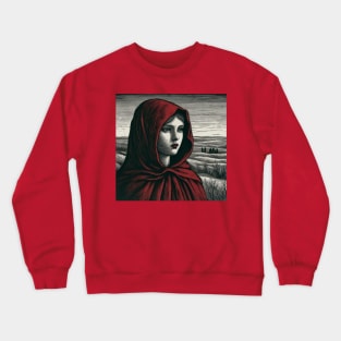 Red Caped Woman Crewneck Sweatshirt